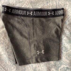 Under Armour heather grey compression shorts
